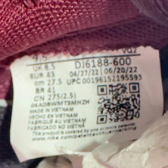 Nike Mens Shoes Dunk Low Retro "Dark Beetroot" Athletic Sneakers Deep Red 9.5 - Picture 8 of 9